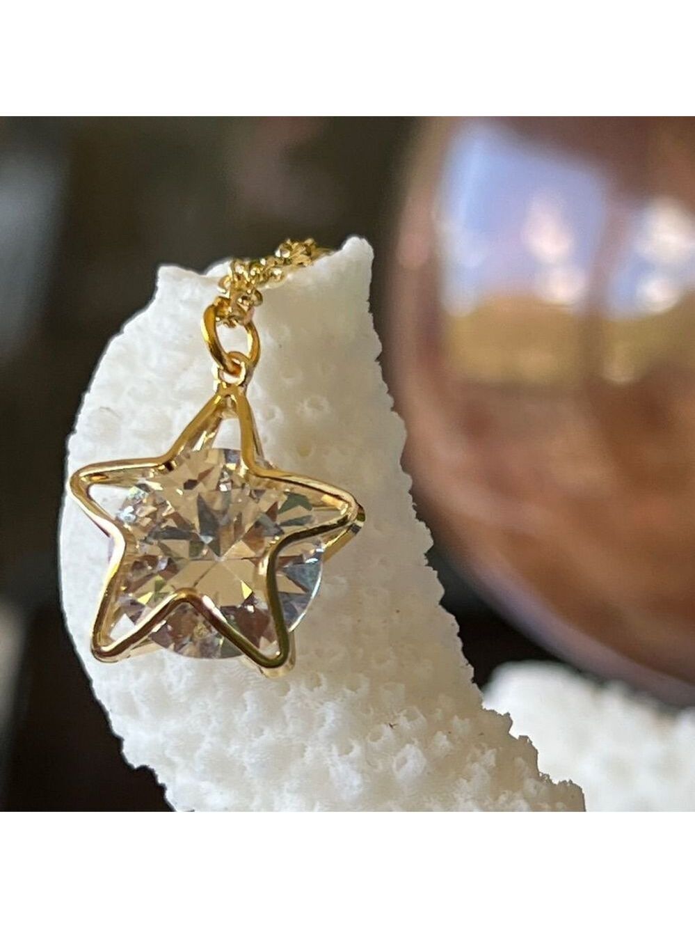 Wish Upon A Star Gold Necklace with Swarovski Crystals